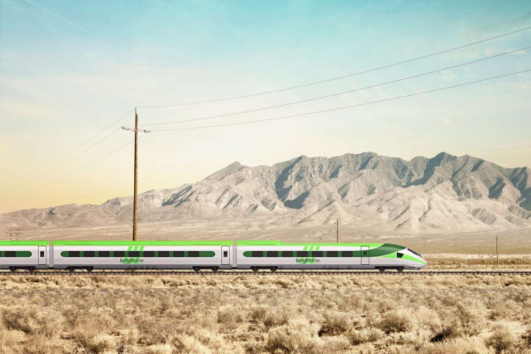 Brightline expects to finish construction on its train system connecting Las Vegas to Southern California in 2027. Max Bailen/Getty Images/Cultura RF